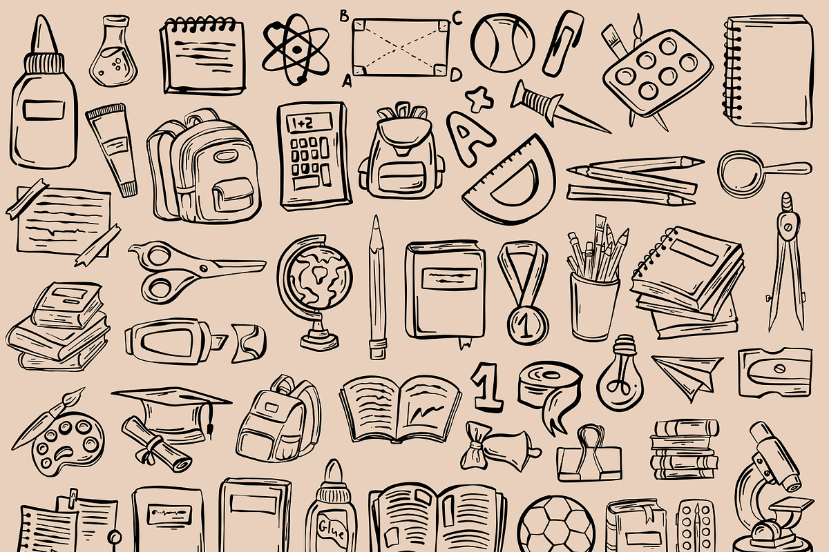 Back to school. Funny school doodles, an Object Graphic by Black Orchid (Photo 2 of 5)