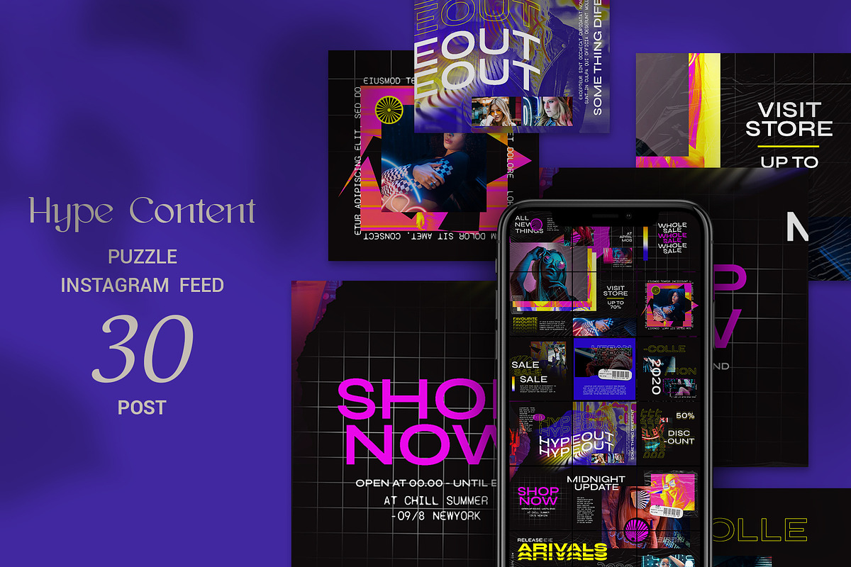 Hype Content Puzzle Instagram Feed, a Social Media Template by Azruca (Photo 1 of 6)