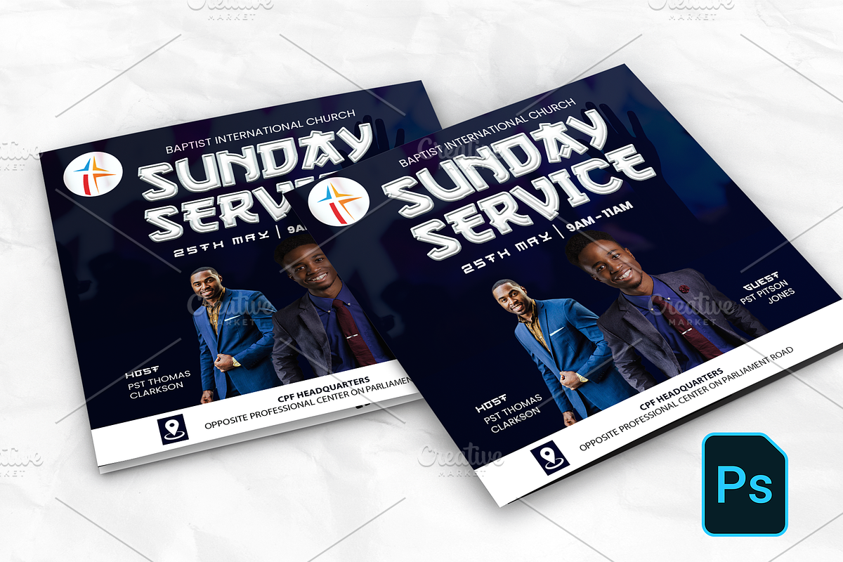 Sunday Service Flyer, a Social Media Template by Transly Graphics