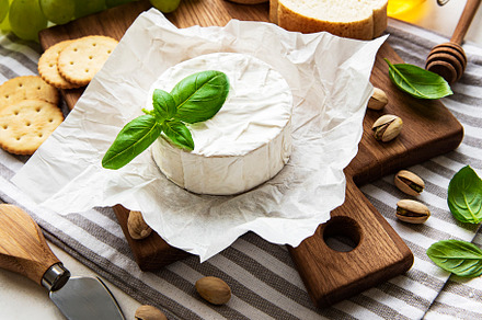 Close up view of camembert cheese, a Food & Drink Photo by Olena Rudo