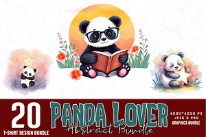 Cute Panda T-shirt Design Bundle, an Illustration by Sofia's Fashion