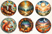 Fall Autumn Round Stained Glass Clip, an Illustration by Libby Wishes (Thumbnail 5 of 5)