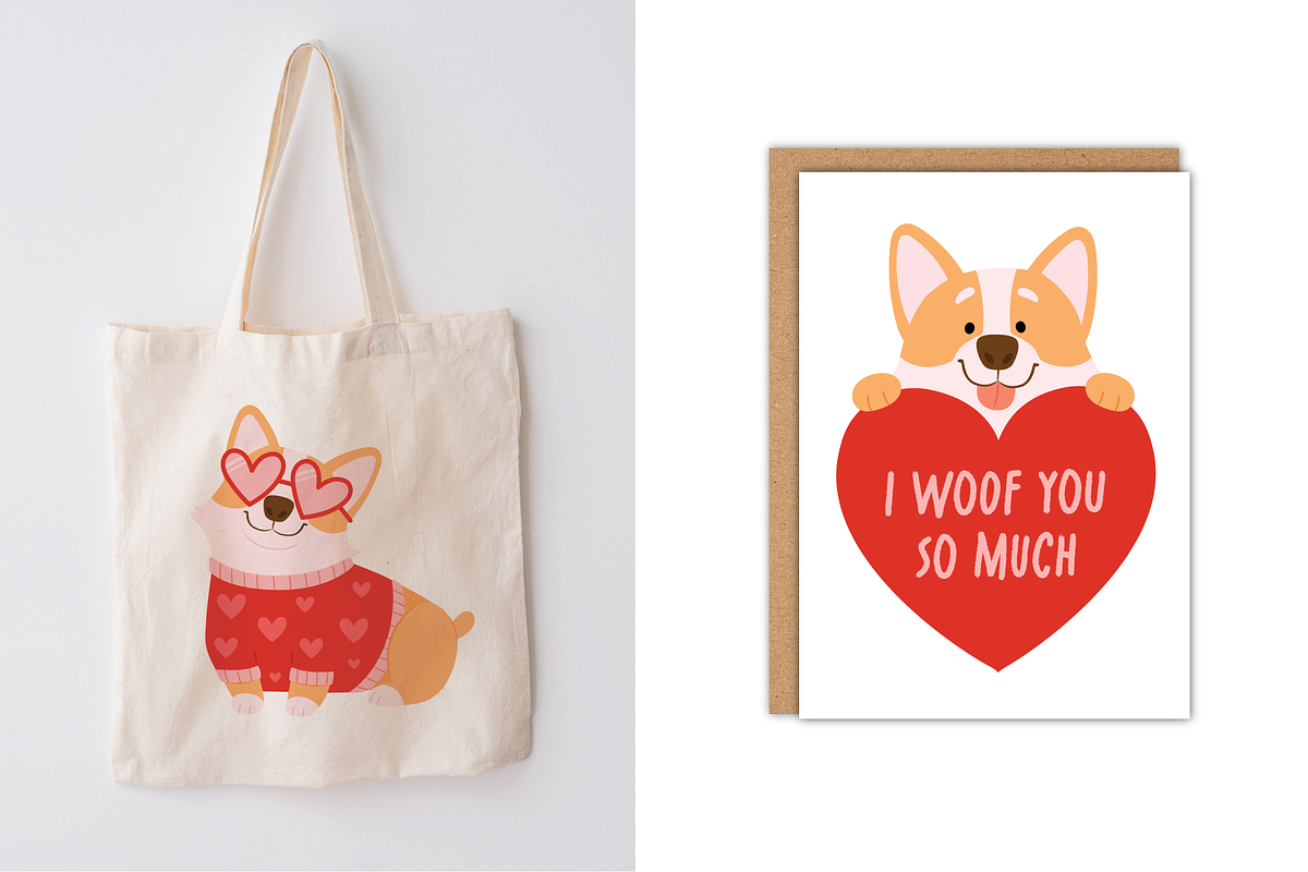 Valentine's Corgi Graphic Collection, an Animal Illustration by taraleicreative (Photo 3 of 5)