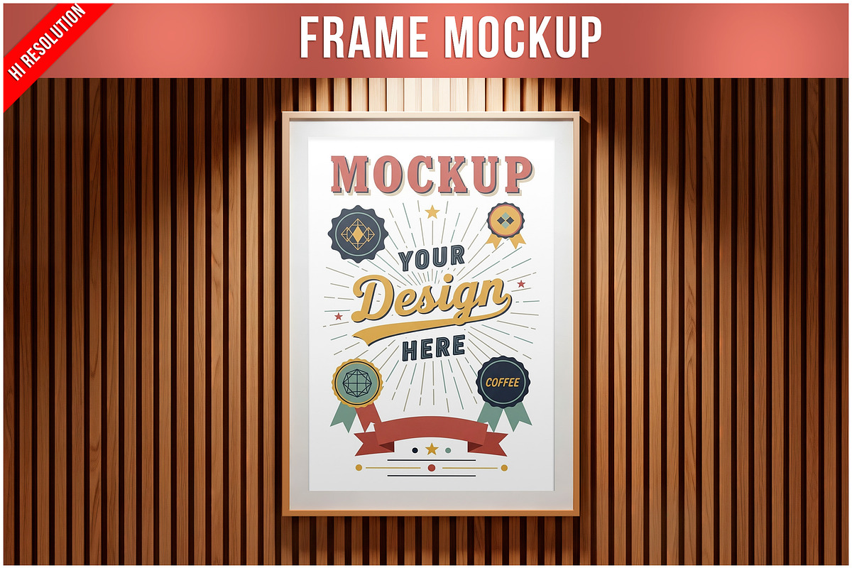 Framed Poster Mockup PSD, an Advertising Mockup by Bruno's Shop (Photo 1 of 4)