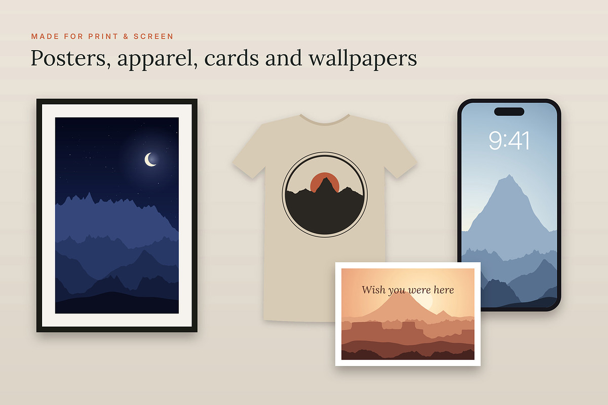 Mountain Silhouettes Vol. 2, an Object Graphic by Build Interactive (Photo 7 of 9)