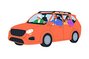 People in car on road travel set, a Transportation Illustration by Good Studio (Thumbnail 4 of 6)