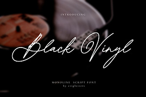 Black Vinyl Script