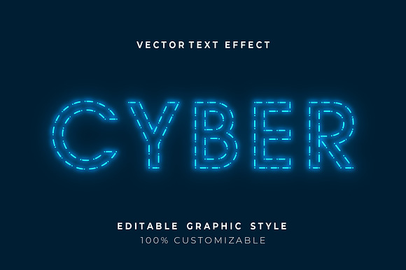 Neon Outline Tech Text Effect preview 3