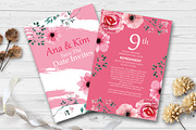 Double Sided Floral Wedding Card, an Invitation Template by Business Flyers (Thumbnail 1 of 2)