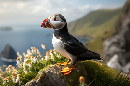 Puffin, Fratercula arctica, standing, a Photo by Iftikhar Alam