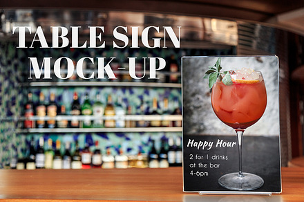 Table Sign MockUp