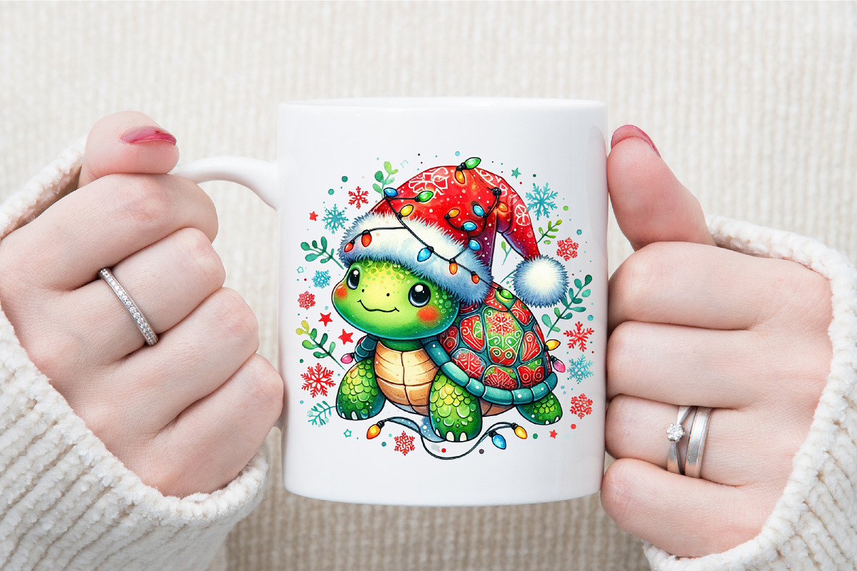 Christmas Turtle Sublimation PNG, an Illustration by Sublimation Artist (Photo 8 of 9)