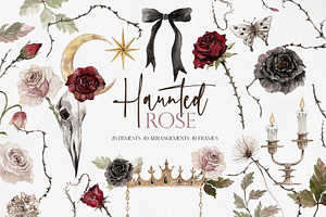 Watercolor Clipart - Haunted Rose