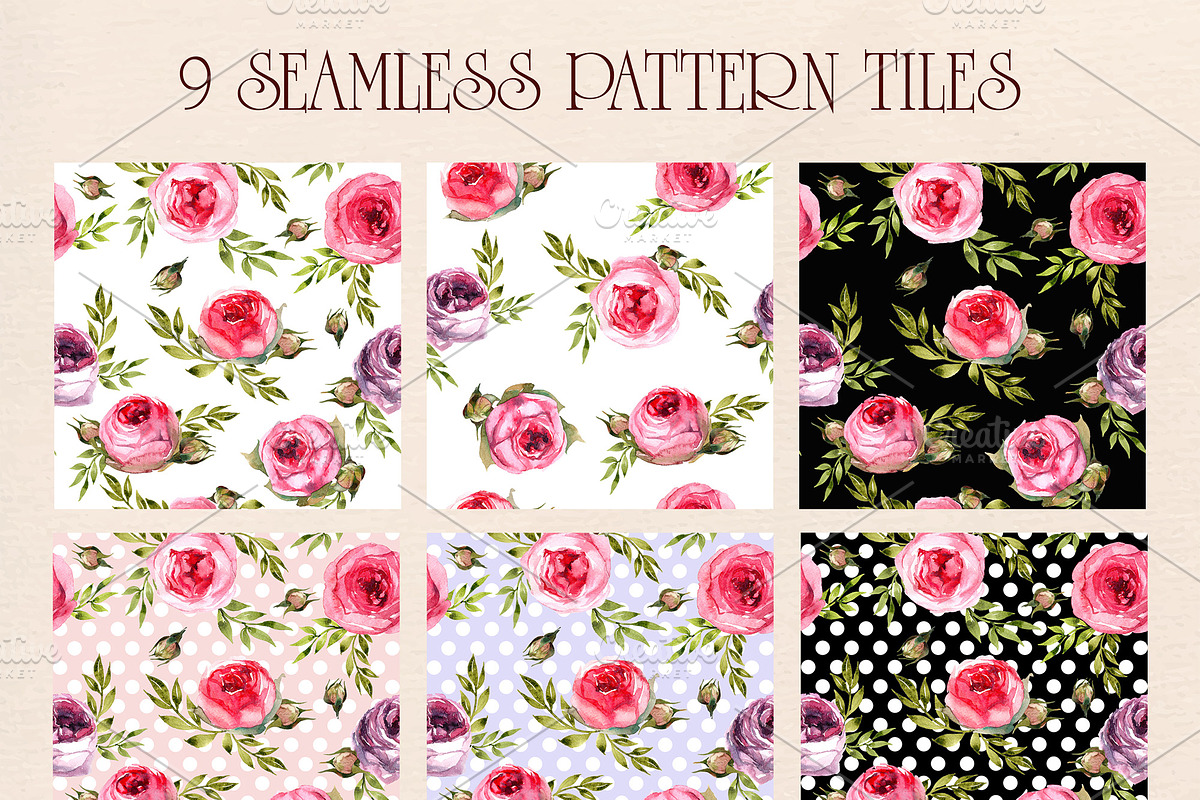 watercolor set Peony-pink rose, a Texture Graphic by Antikva17 (Photo 5 of 5)