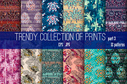 12 trendy tropical pattern., a Pattern Graphic by zeffir (Thumbnail 1 of 3)