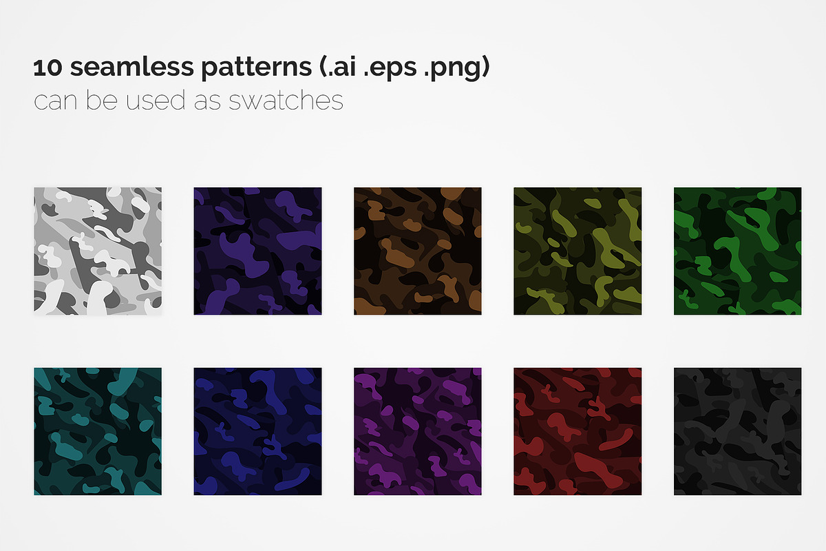 Camouflage Seamless Patterns, a Pattern Graphic by 3Y_Design (Photo 2 of 6)