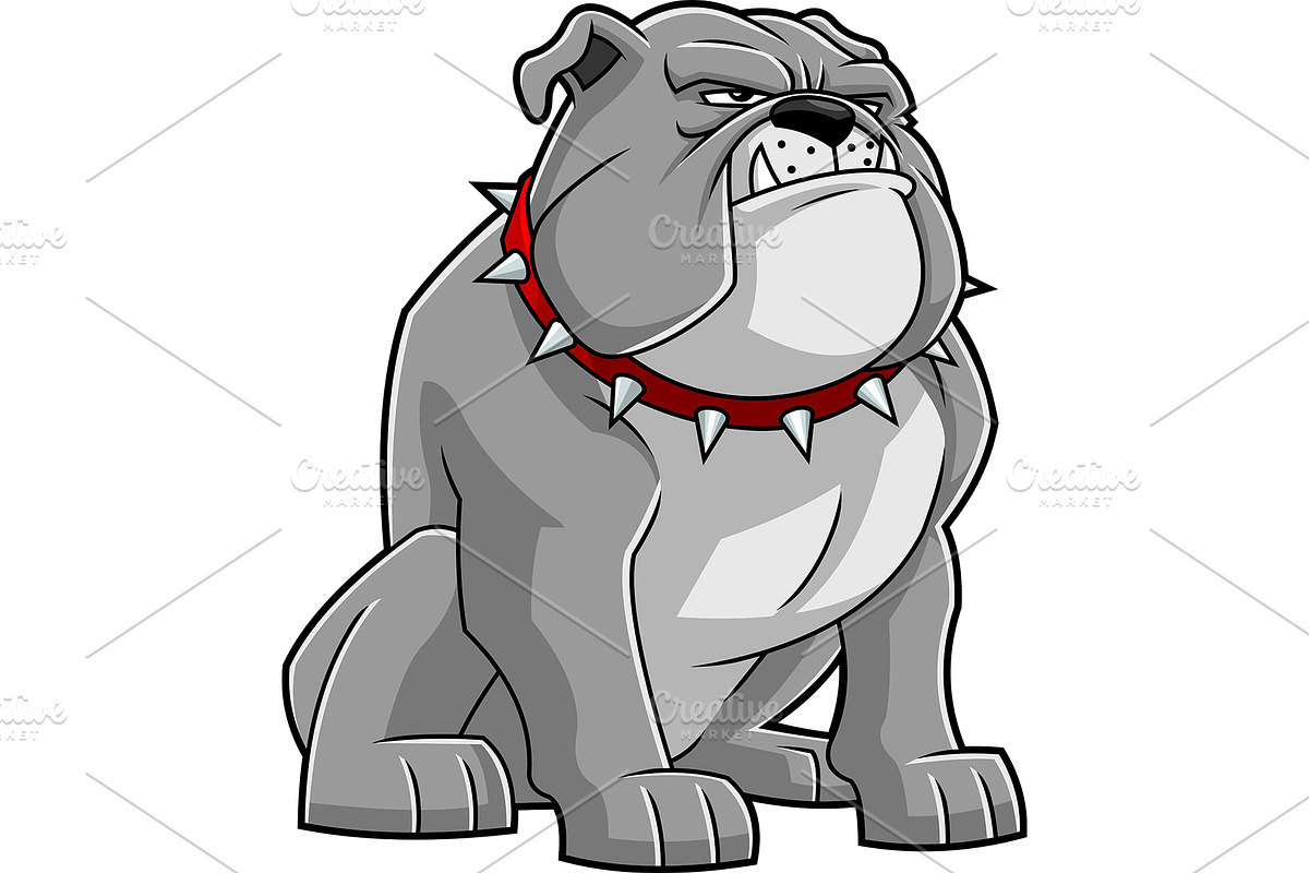 Grumpy Gray Bulldog, an Illustration by HitToon