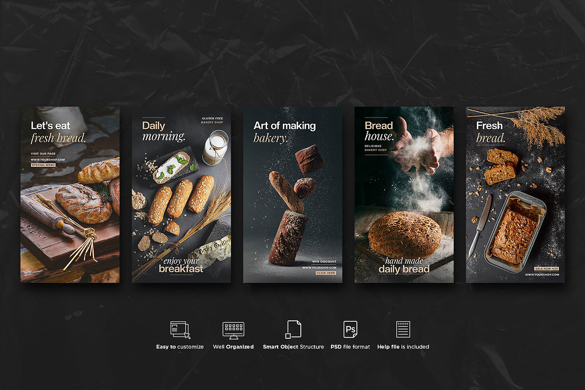 Food Instagram Story PSD Templates, a Social Media Template by Giraffe Design Studio (Photo 10 of 22)