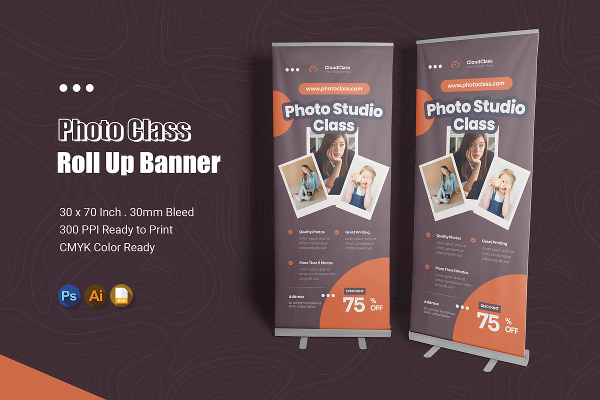 Photo Class Roll Up Banner, a Print Template by Esensifiksi.studio (Photo 1 of 2)