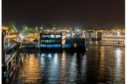 Many Egyptian Nile cruise boats