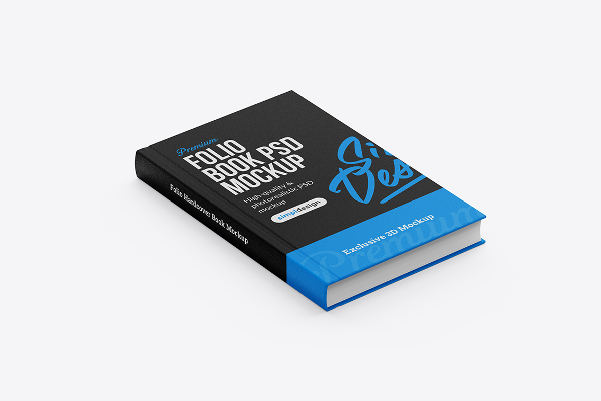 Folio Hardcover Book Mockup, a Books & Magazine Mockup by SimplDesign (Photo 5 of 13)