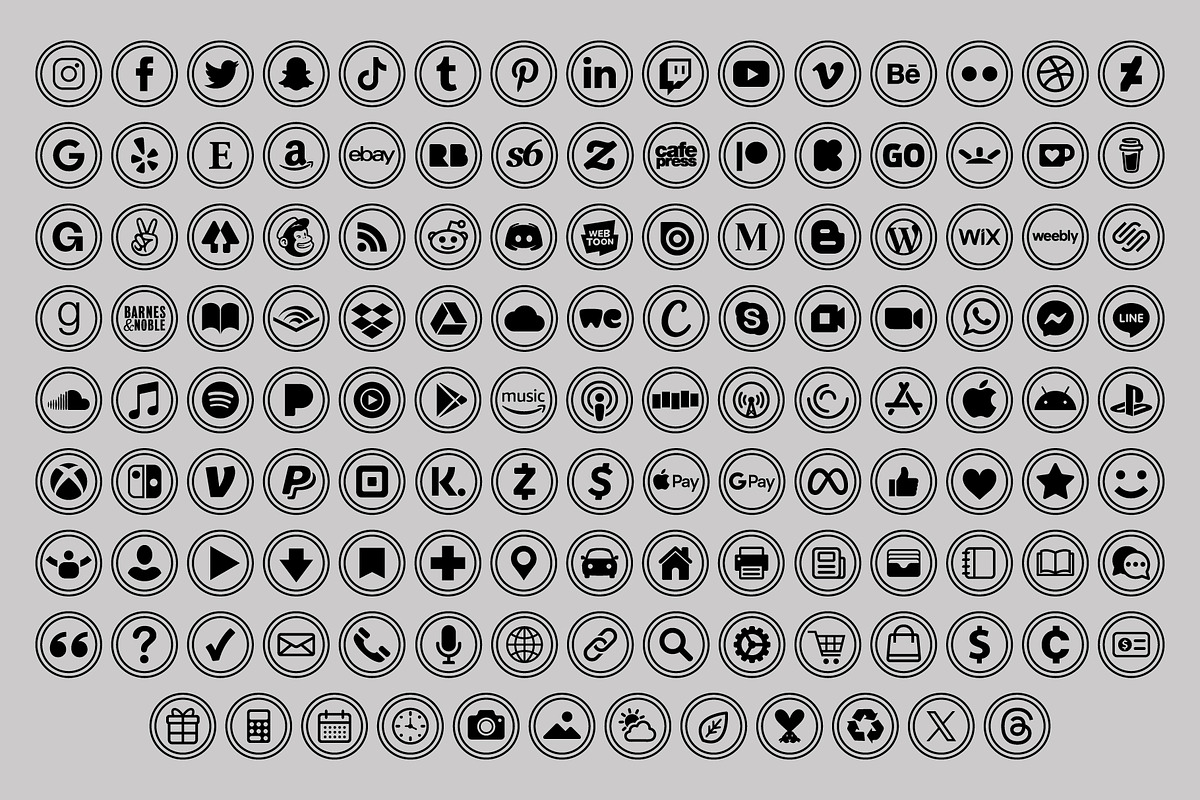 Circle Double Outline Social Icons, an Icon by Running With Foxes (Photo 4 of 8)