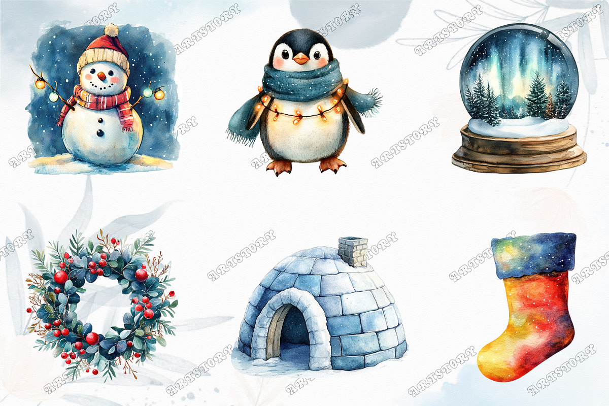 Christmas Polar Lights Clipart, an Illustration by designcity5 (Photo 3 of 5)