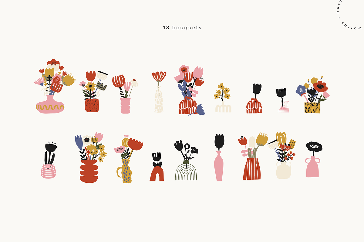 Wildflower Garden Folk Pack, an Object Illustration by Nutalin Art (Photo 16 of 17)