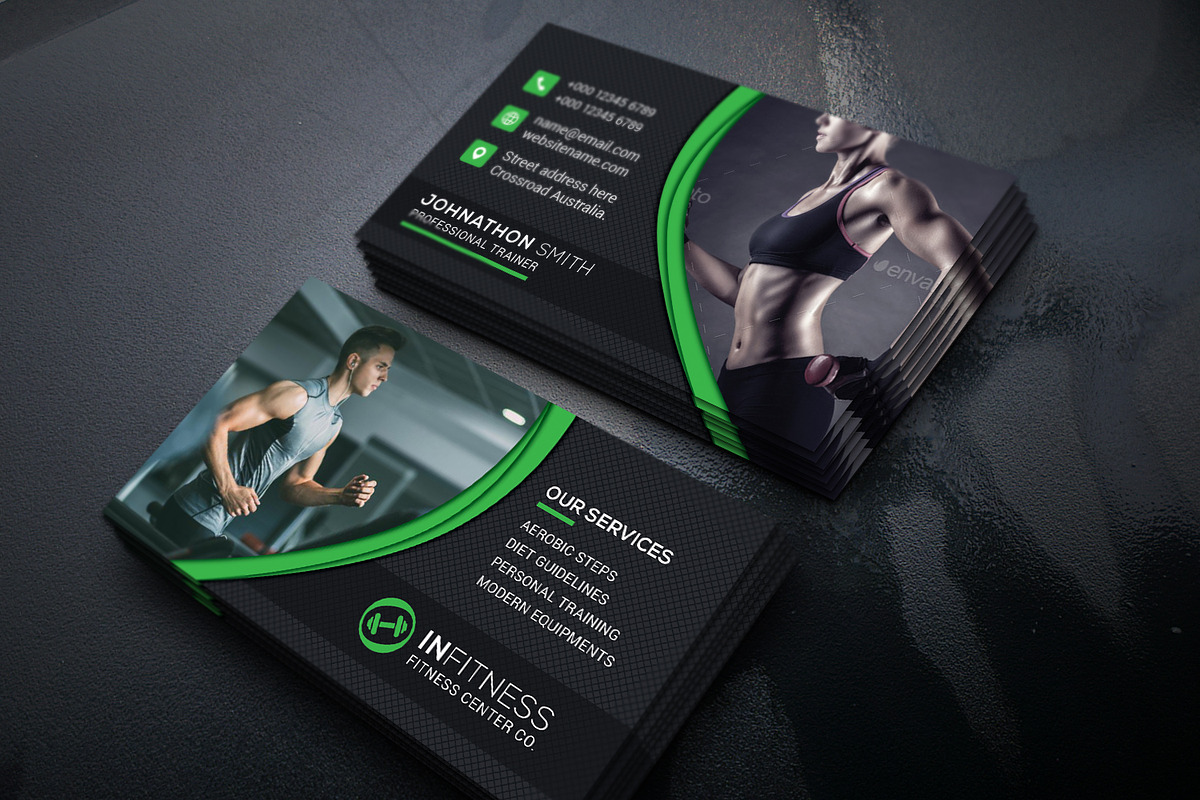 Fitness Business Card, a Business Card Template by Creative_Arts (Photo 3 of 4)