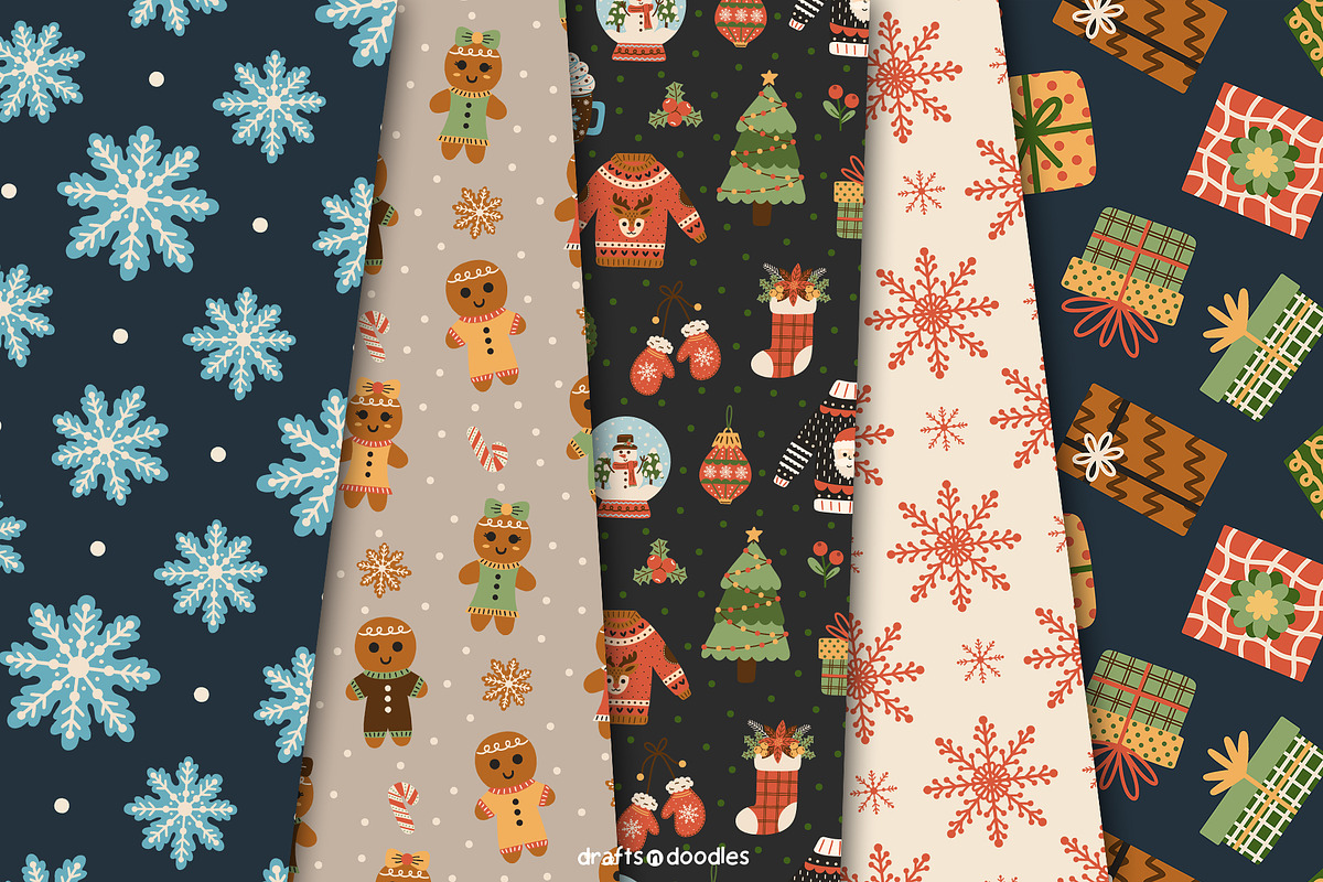 Cozy Christmas Clipart and Patterns, a Seasonal Illustration by Drafts n Doodles (Photo 6 of 12)