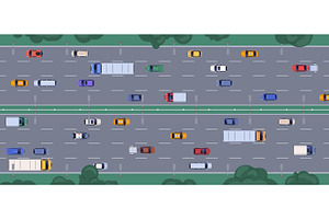 Highway traffic. Road with cars, a Transportation Illustration by Good Studio