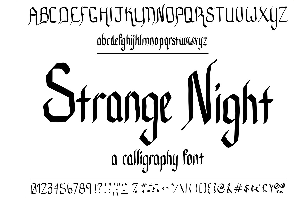 Font Strange Night Calligraphy, a Sans Serif Font by PageLightStudios (Photo 4 of 4)