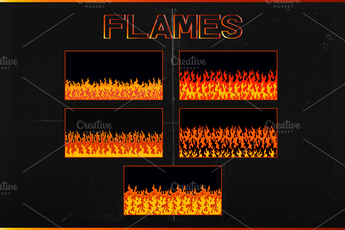 Flames seamless patterns pack, a Pattern Graphic by Gudiny (Photo 5 of 11)