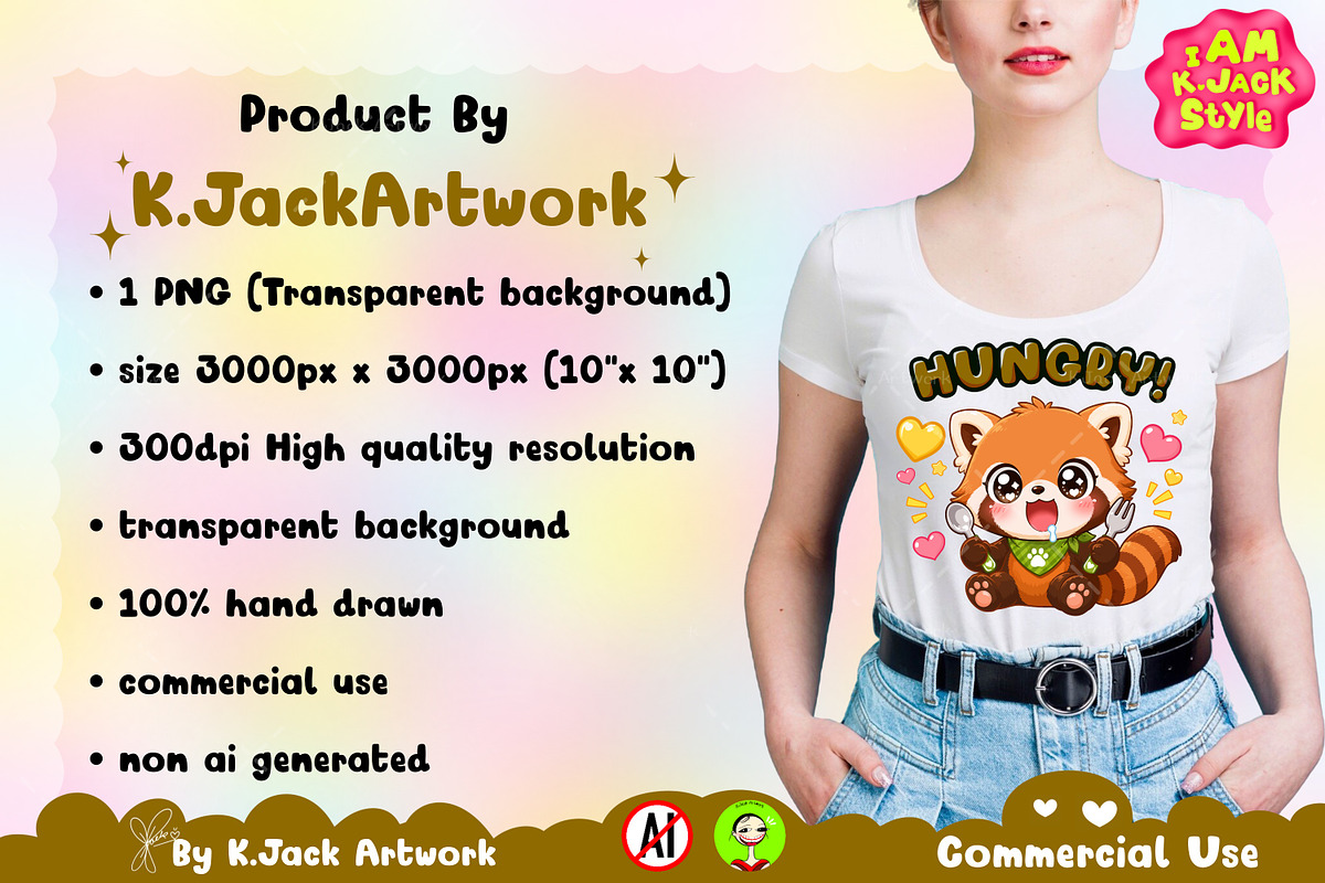 Hungry Red Panda Animal Clipart, an Animal Illustration by K.JackArtwork (Photo 3 of 6)