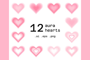 Pink Gradient Heart Vector Ai Png