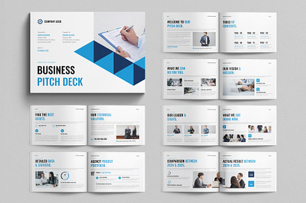 Pitch Deck Layout Design Landscape, a Brochure Template by TemplatesForest