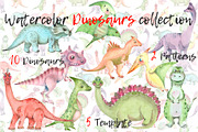 Dinosaurs watercolor set, an Animal Illustration by IvanFet (Thumbnail 1 of 3)
