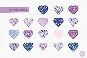 Floral Hearts Vector Clipart Set, an Object Graphic by Alena Koval (Thumbnail 3 of 12)