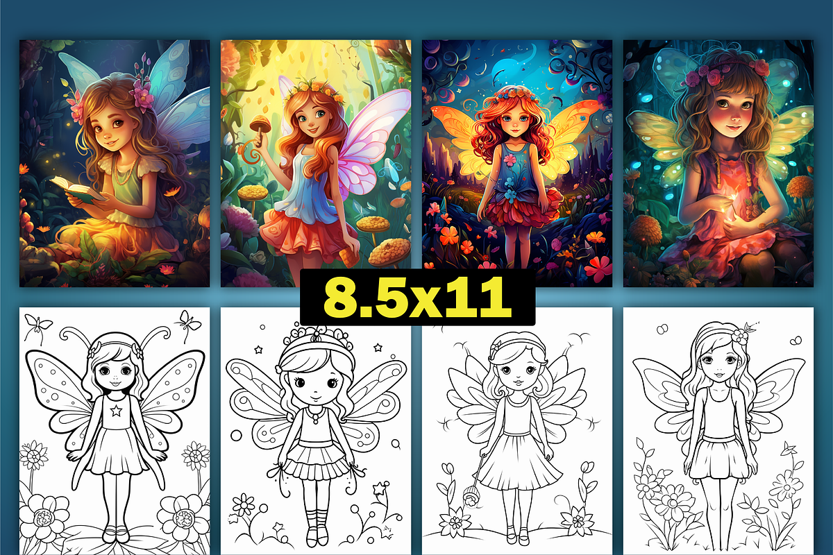 Cute Fairy Coloring Pages for Kids, an Illustration by Creative Art ...