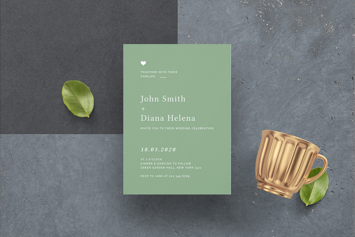 Minimal Colorful Wedding Invitation, an Invitation Template by Creativestoree (Photo 4 of 4)