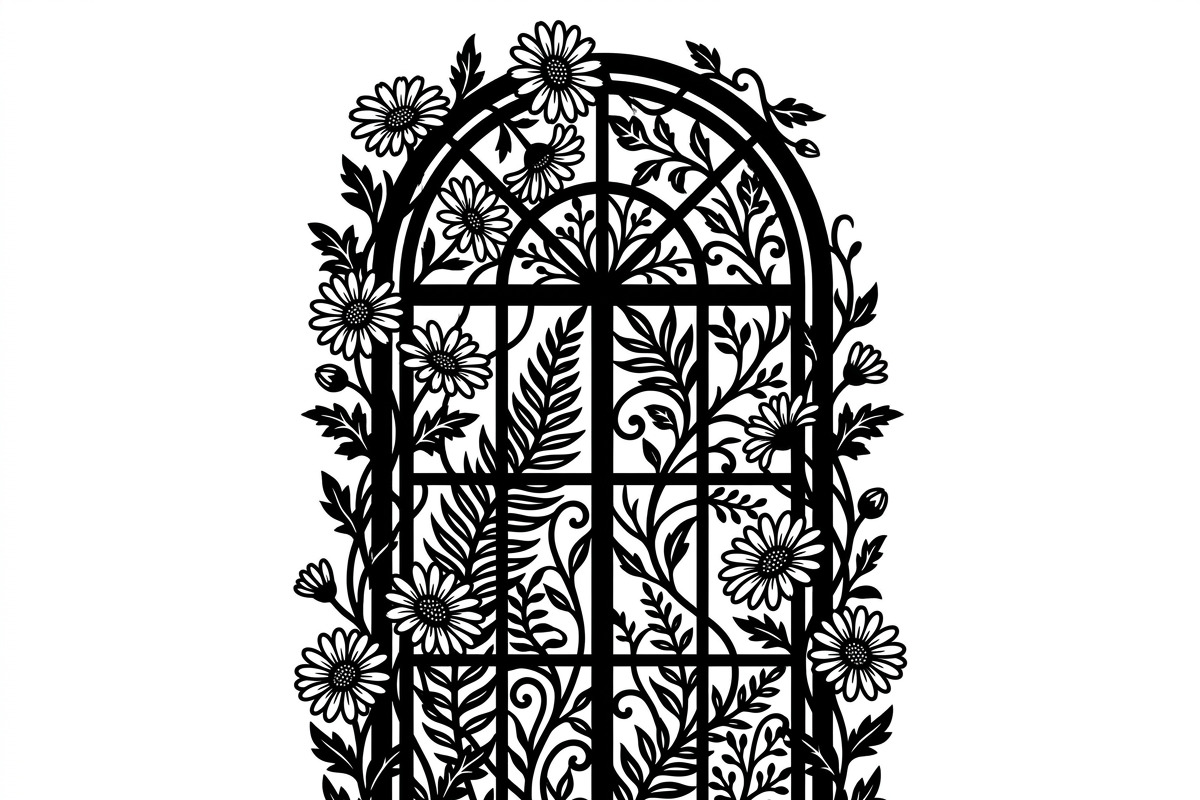 50 Floral French Window Ornament, a Decorative Illustration by Amazin_art (Photo 44 of 44)