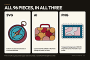 96 Retro Zodiac Travel Graphics, an Object Graphic by Jakayla Digital Co (Thumbnail 6 of 11)
