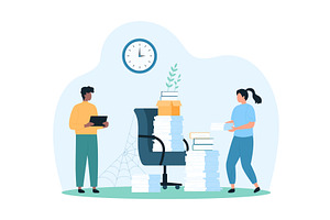 Shortage office staff & hiring, a Person Illustration by Flashvector