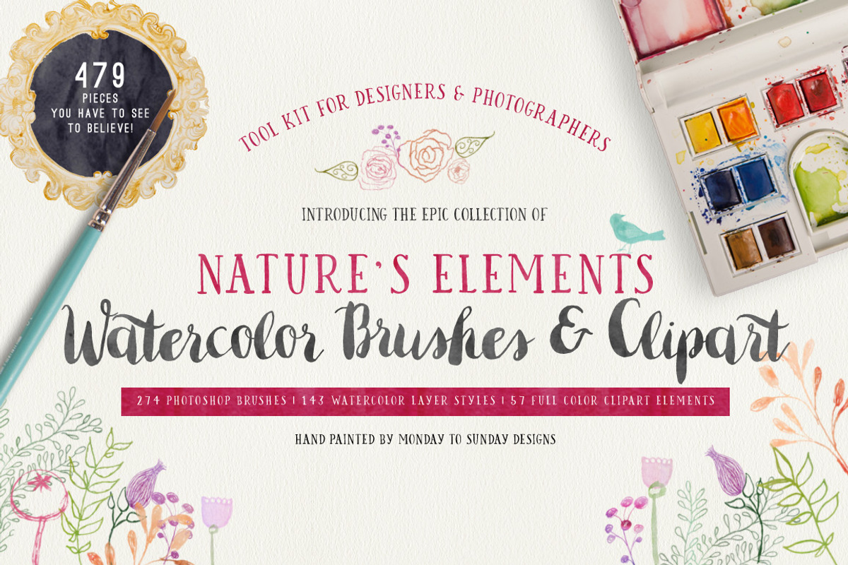 Nature's Element Watercolor Tool Kit, a Brush Add-On by Snark Heart (Photo 1 of 7)