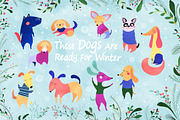 Winter Holidays with Dogs, an Animal Illustration by Lidiebug (Thumbnail 2 of 7)