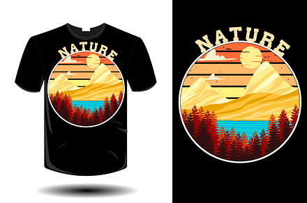 Nature mockup retro vintage design