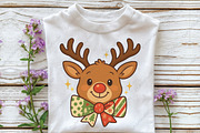 Christmas Reindeer Coquette Bow PNG, an Illustration by CraftArtStudio (Thumbnail 3 of 4)