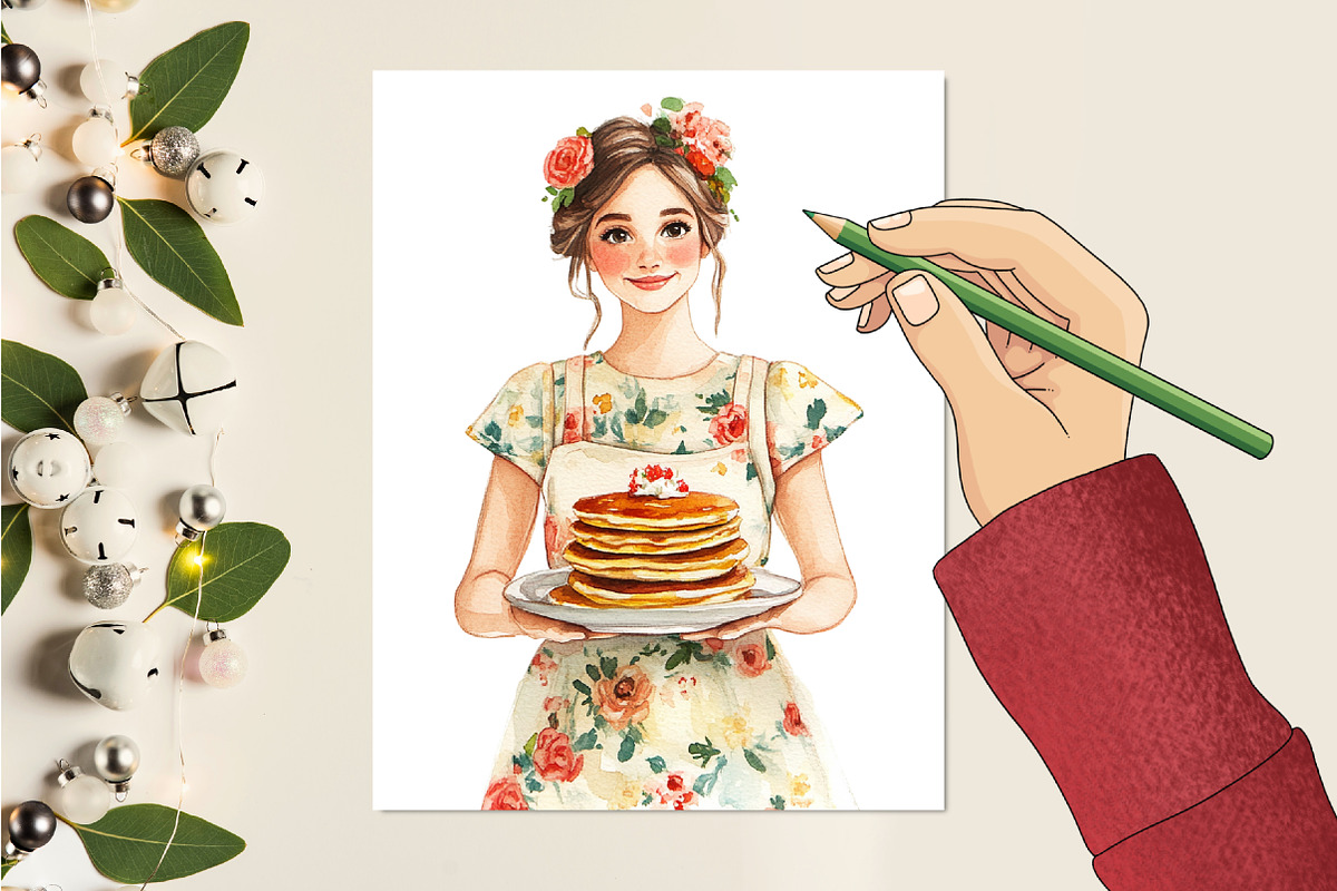 Mother's Day Brunch Watercolor Png, an Illustration by RobertsArt (Photo 5 of 7)
