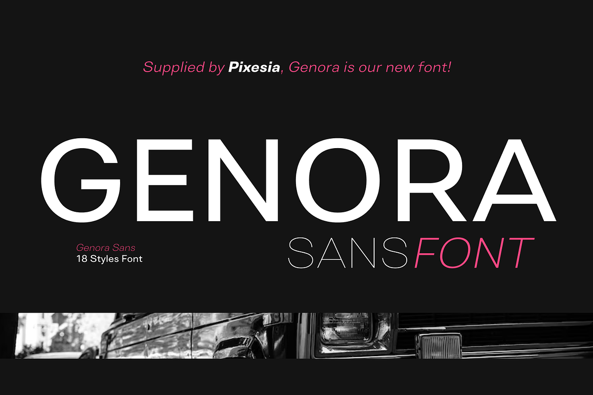 Genora Sans Serif Font Family, a Sans Serif Font by Pixesia Studio (Photo 1 of 15)