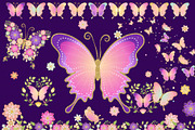 Butterflies and Flowers Gold Glitter, an Illustration by Mia's Graphic Design (Thumbnail 5 of 11)